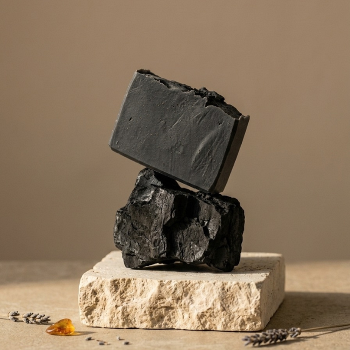 Amber Lavender + Charcoal Soap
