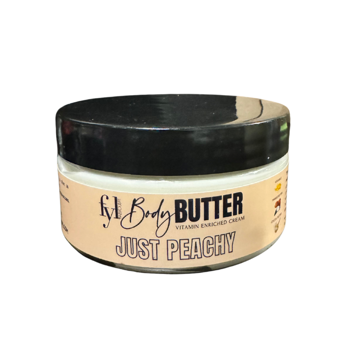 Peach nectar scented body butter. shea butter body cream. cocoa butter body cream.