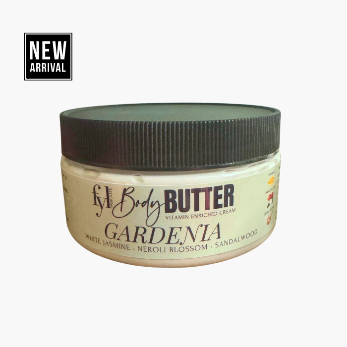 Gardenia Body Butter – Rich, nourishing body butter with white jasmine and neroli blossom.