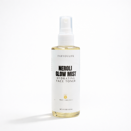 Fabyoulife Neroli Glow Mist Hydrating Face Toner bottle photographed in a clean studio setting on a neutral background.
